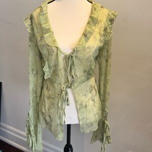 Rat & Boa Women's Cobra Print Blouse in Lime